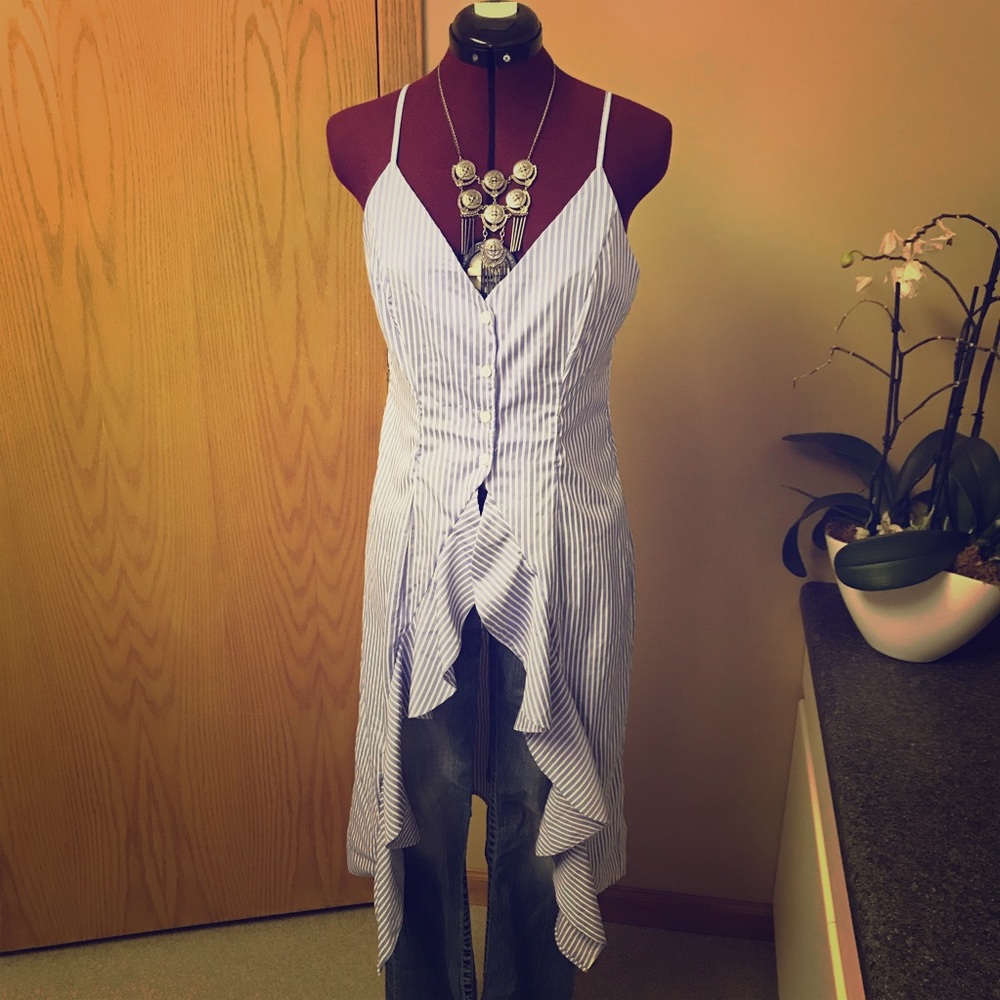 High Low Striped Tank